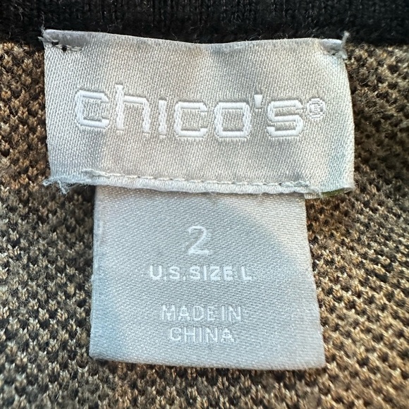 Chico's Knit Mock Neck Animal Print Sleeveless Sweater Office Cozy Layer Sz L - Picture 6 of 9